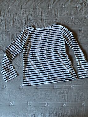 Classic Black & White Striped Long Sleeve Top